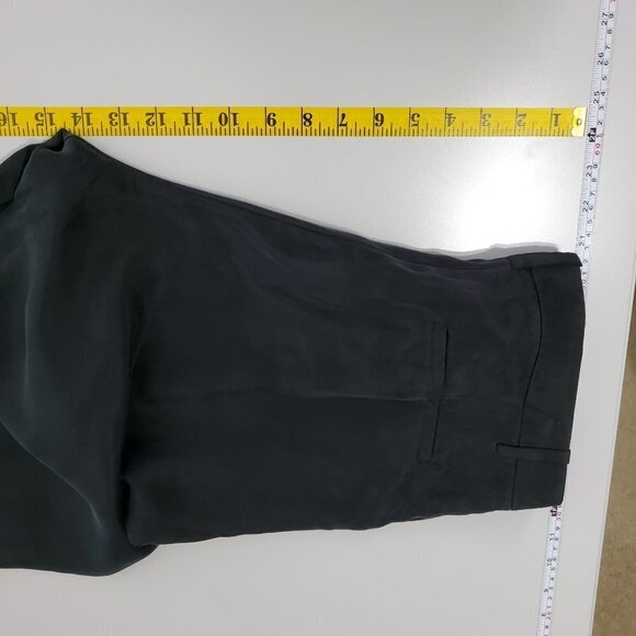 J. Crew NWT Drapey Cupro Blend Trouser Size 10 Black Satin BI237 Wide Leg Flat - Picture 12 of 13